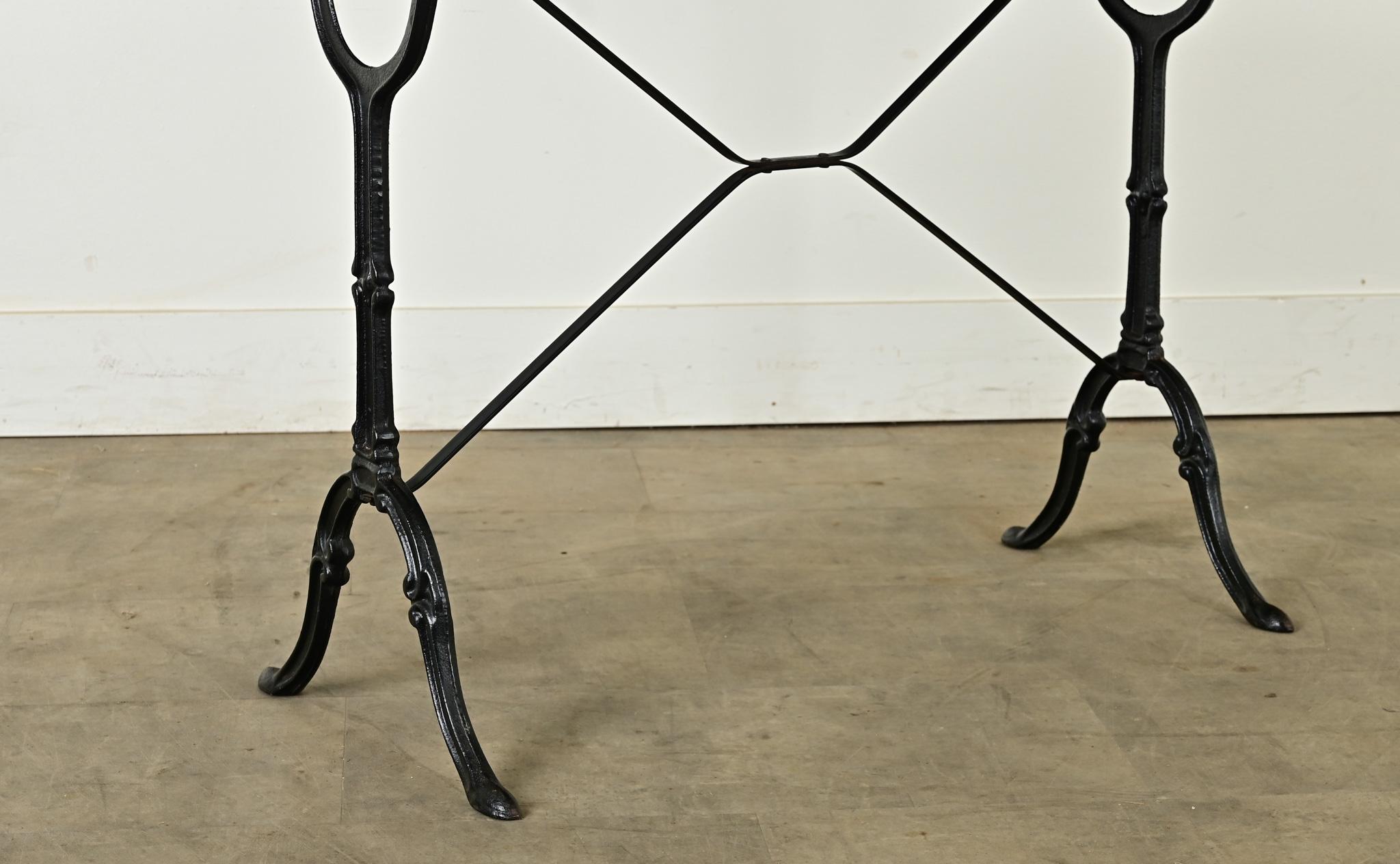 French Bistro Table with Oblong Marble Top 2