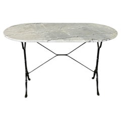 French Bistro Table with Oblong Marble Top