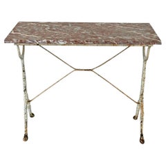 French Bistro Table with Red Marble top