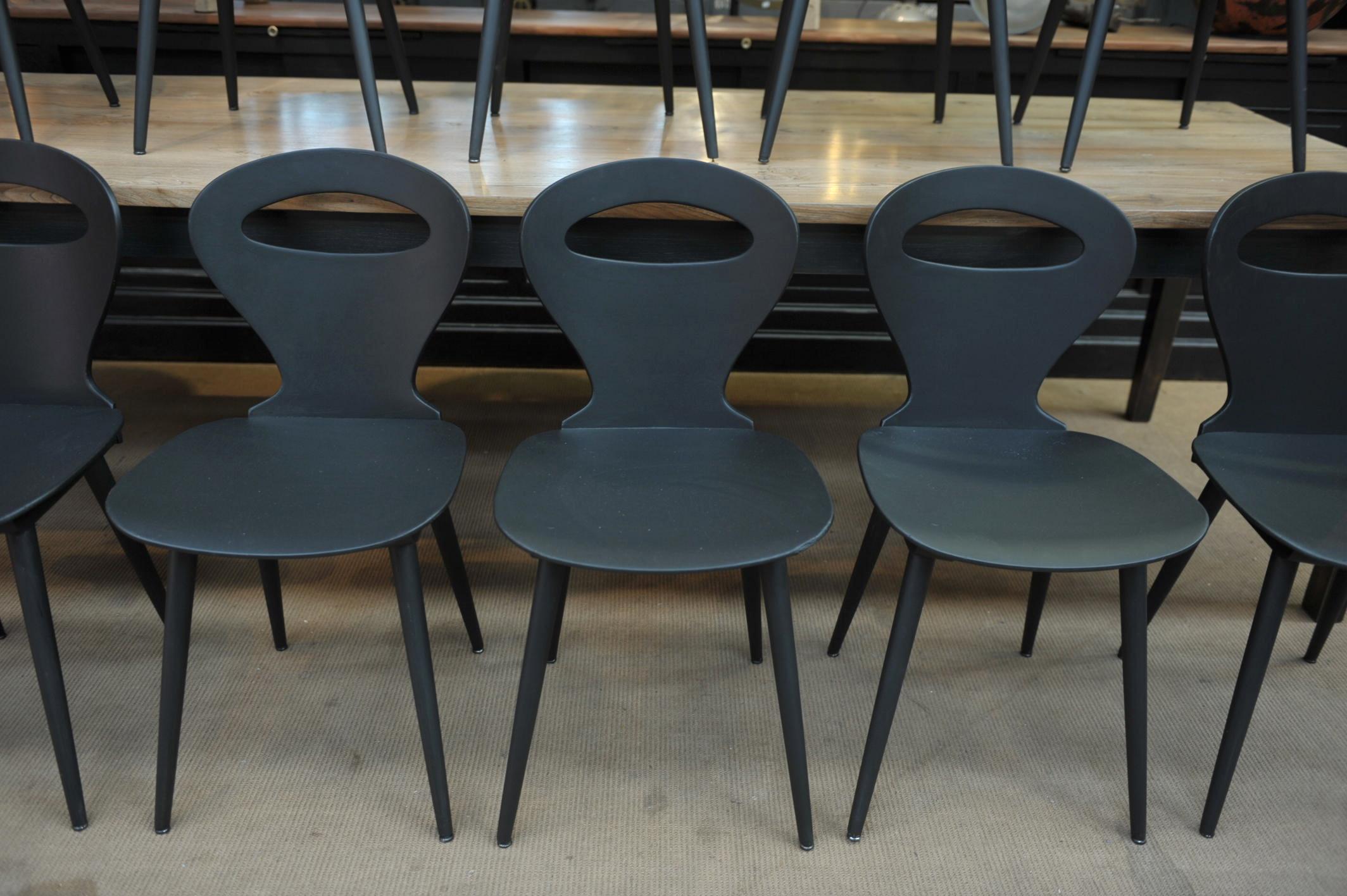 French Bistrot Chairs by Baumann Curved Beechwood, circa 1950 For Sale 9