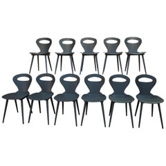 French Bistrot Chairs by Baumann Curved Beechwood, circa 1950