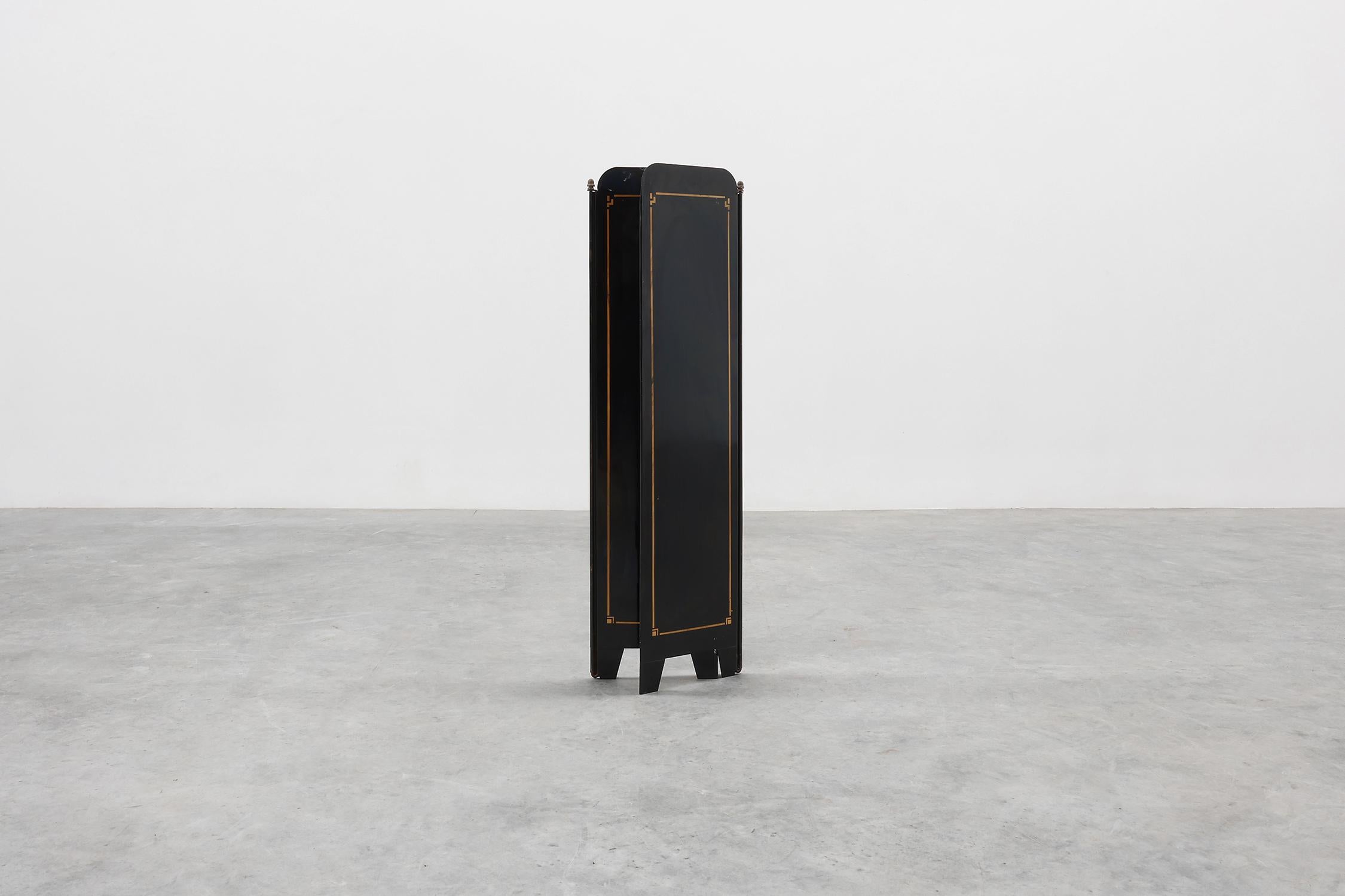 Paravento francese Art Deco nero e oro, anni '30 in vendita 3