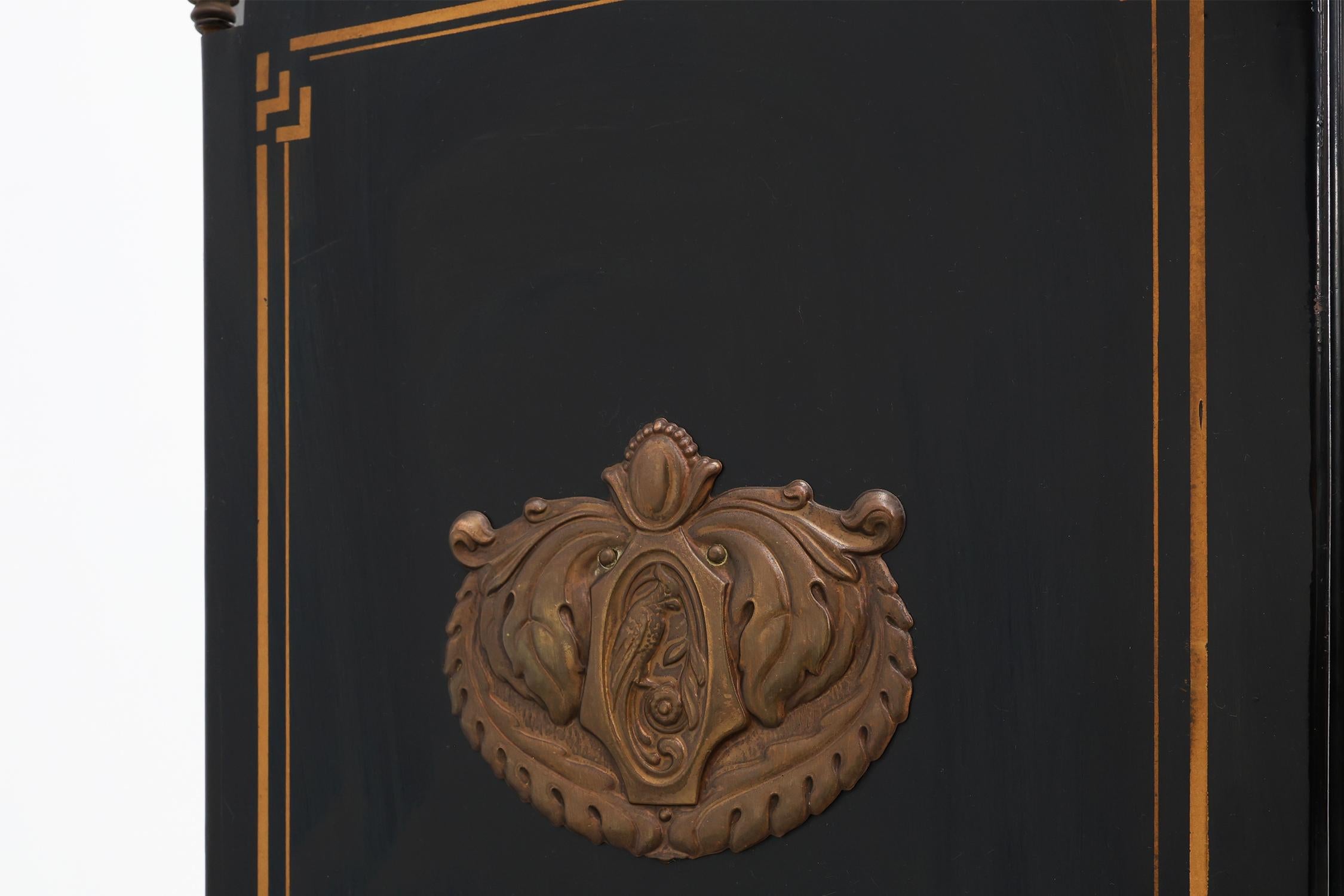 Art Déco Paravento francese Art Deco nero e oro, anni '30 in vendita