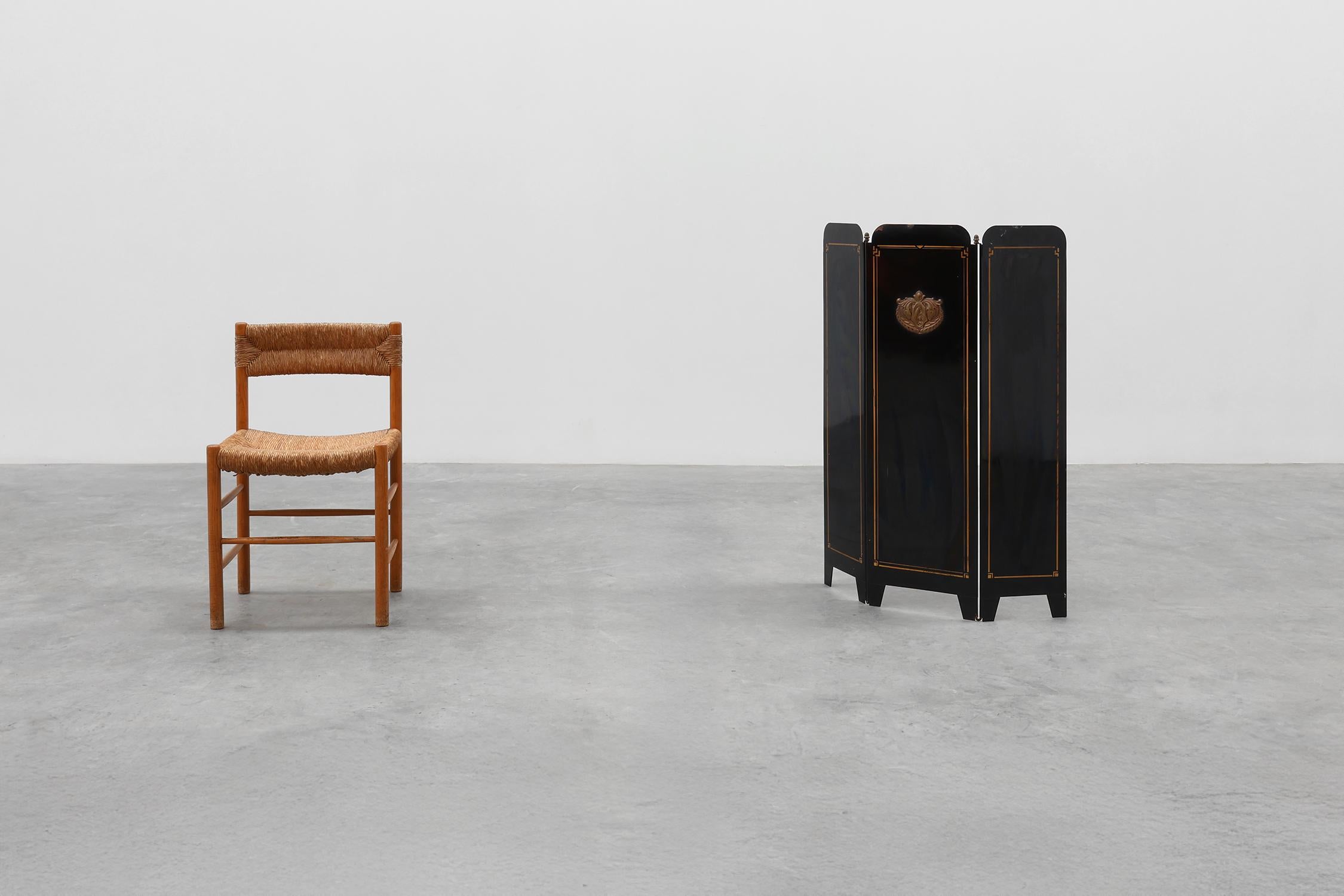 Francese Paravento francese Art Deco nero e oro, anni '30 in vendita