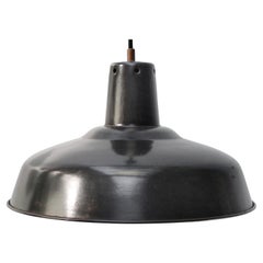 French Black Anthracite Enamel Vintage Industrial Pendant Lights