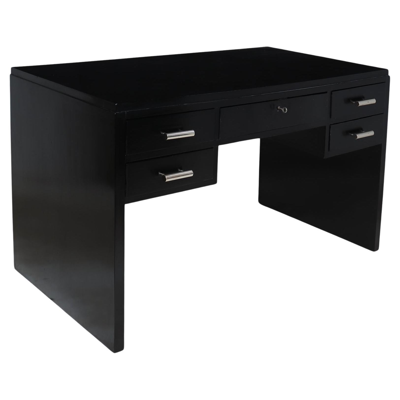 Black Lacquer Art Deco Writing Desk at 1stDibs