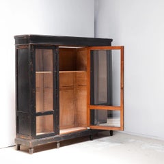 French Black Cabinet, wabisabi style, 1920s, Japanese Tansu like storage.