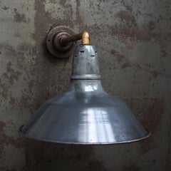 French Black Dark Blue Enamel Vintage Industrial Cast Iron Sconces Wall Lights