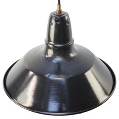 French Black Dark Blue Enamel Vintage Industrial Pendant Lights