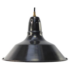 French Black Dark Blue Enamel Vintage Industrial Pendant Lights