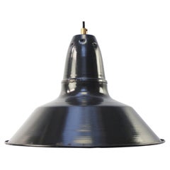 French Black Dark Blue Enamel Retro Industrial Pendant Lights