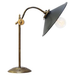 French Black Enamel Brass Table Desk Lights