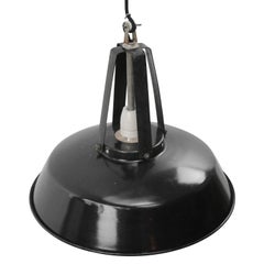 French Black Enamel Pendant Lights