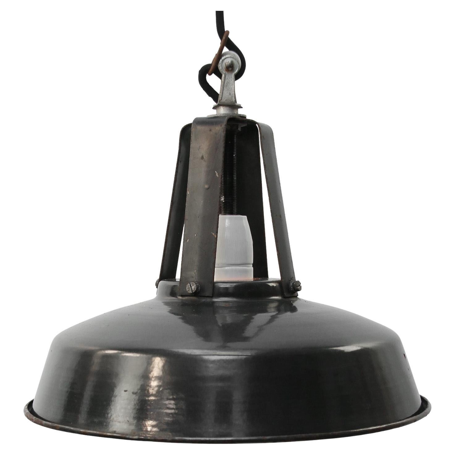 French Black Enamel Pendant Lights