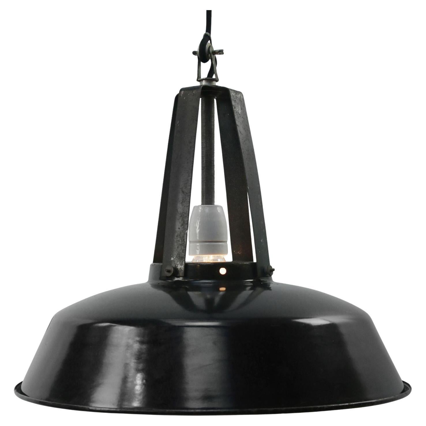 French Black Enamel Pendant Lights