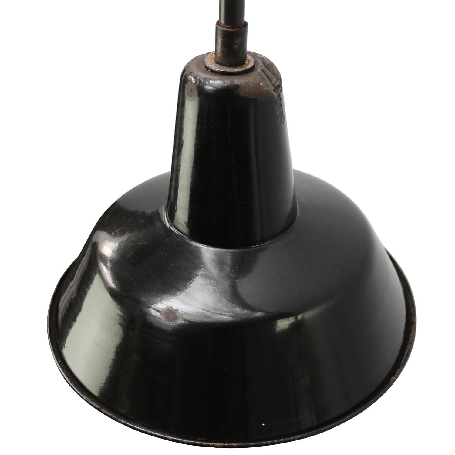 French Black Enamel Vintage Industrial Cast Iron Scone Wall Light In Good Condition For Sale In Amsterdam, NL