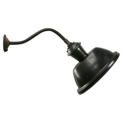 French Black Enamel Vintage Industrial Cast Iron Scone Wall Light