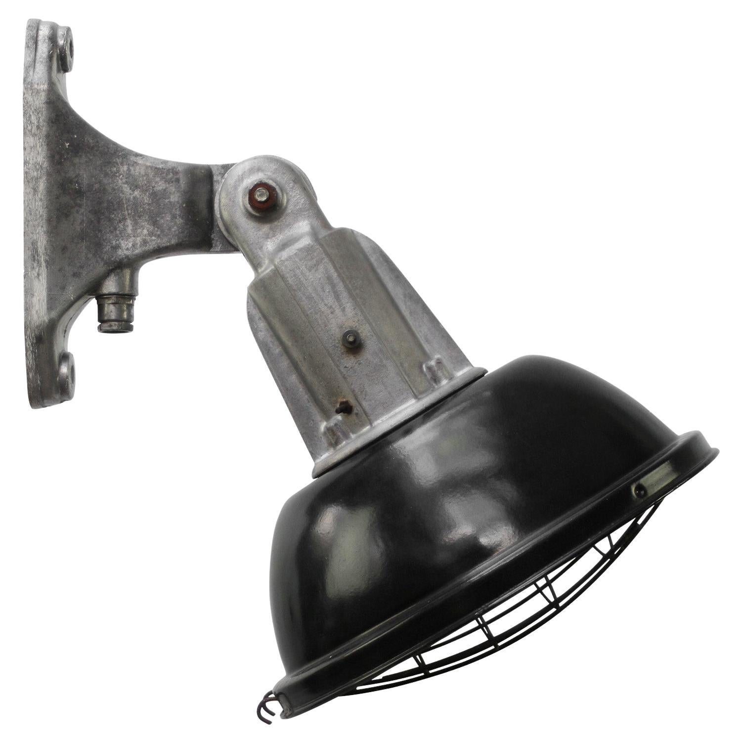 Französisch Schwarz Emaille Vintage Industrial Factory Sconces Wall Lights