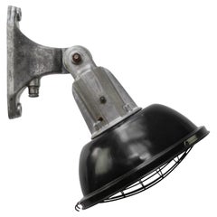 Französisch Schwarz Emaille Vintage Industrial Factory Sconces Wall Lights