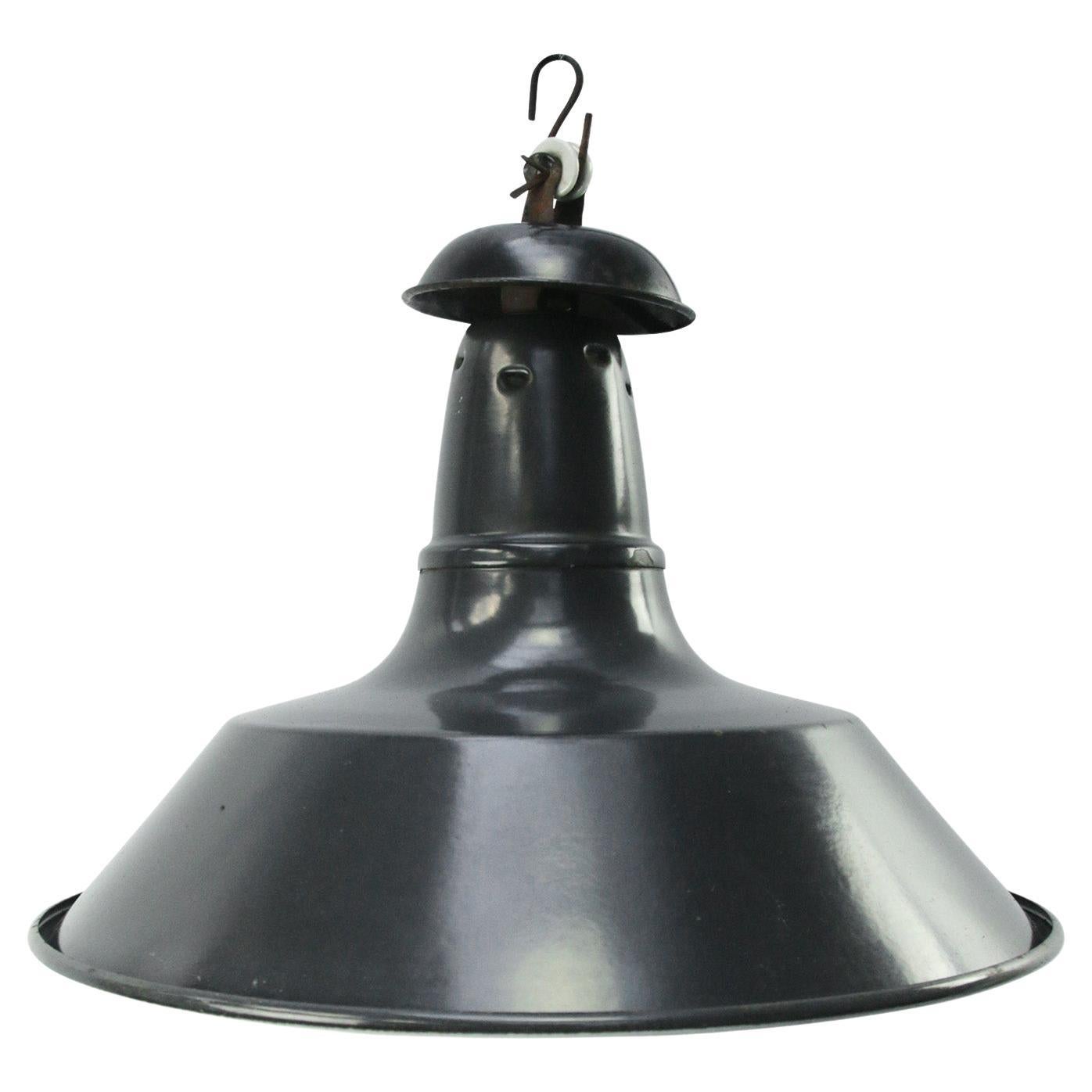 French Black Enamel Vintage Industrial Pendant Light For Sale at 1stDibs — free download