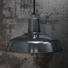 French Black Enamel Vintage Industrial Pendant Lights