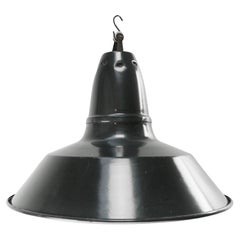 French Black Enamel Vintage Industrial Pendant Lights