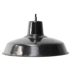 French Black Enamel Vintage Industrial Pendant Lights
