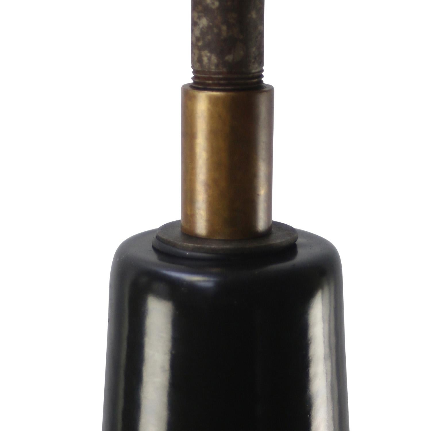 French Black Enamel Vintage Industrial Sconces Wall Lights In Good Condition For Sale In Amsterdam, NL