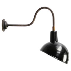 French Black Enamel Vintage Industrial Sconces Wall Lights