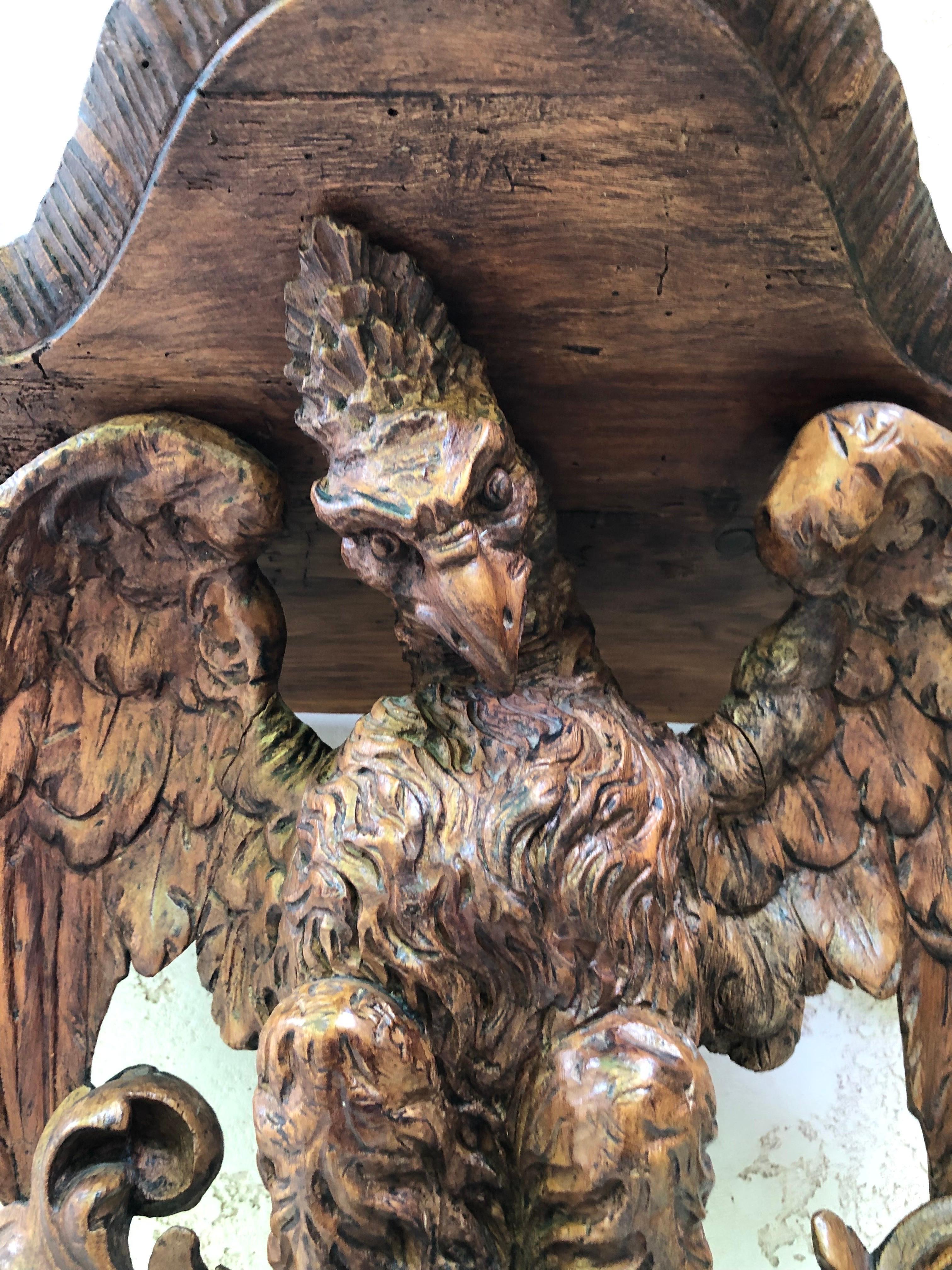 French Black Forest Eagle Wall Bracket circa 1900 In Good Condition In Austin, TX