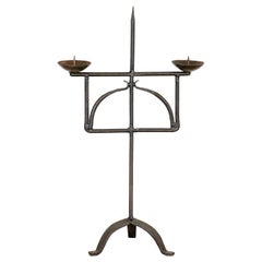 French Black Iron Candlestick