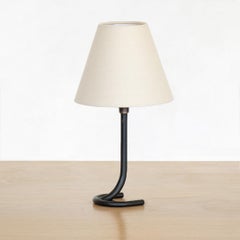 French Black Iron Horseshoe Lamp