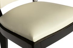 Chaise de salle à manger Art déco en laque noire, 20e siècle