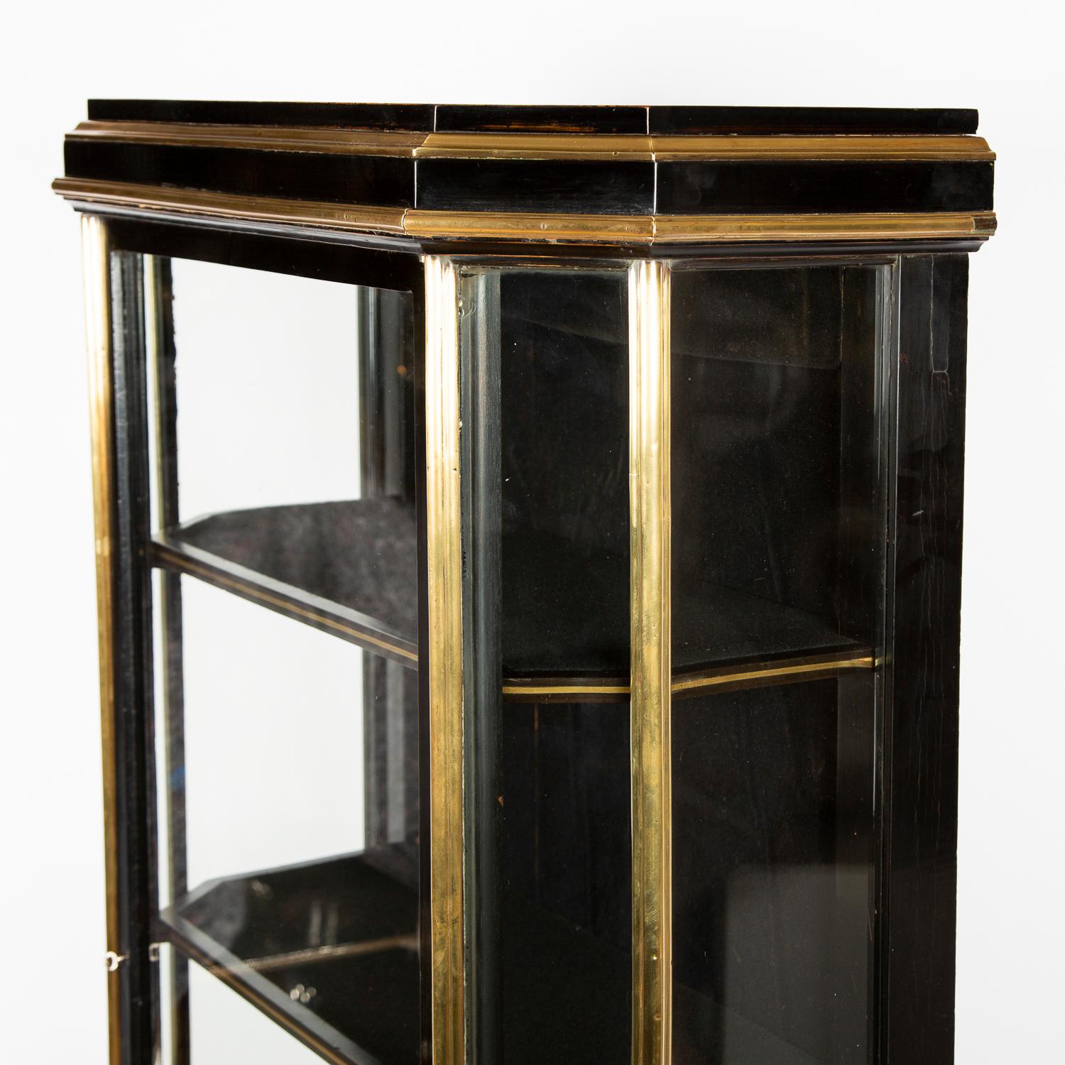 black lacquer display cabinet