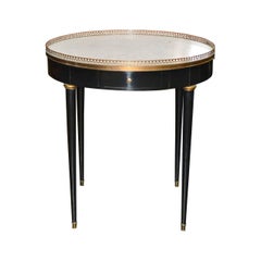 Antique French Black Lacquered Bouillotte Table