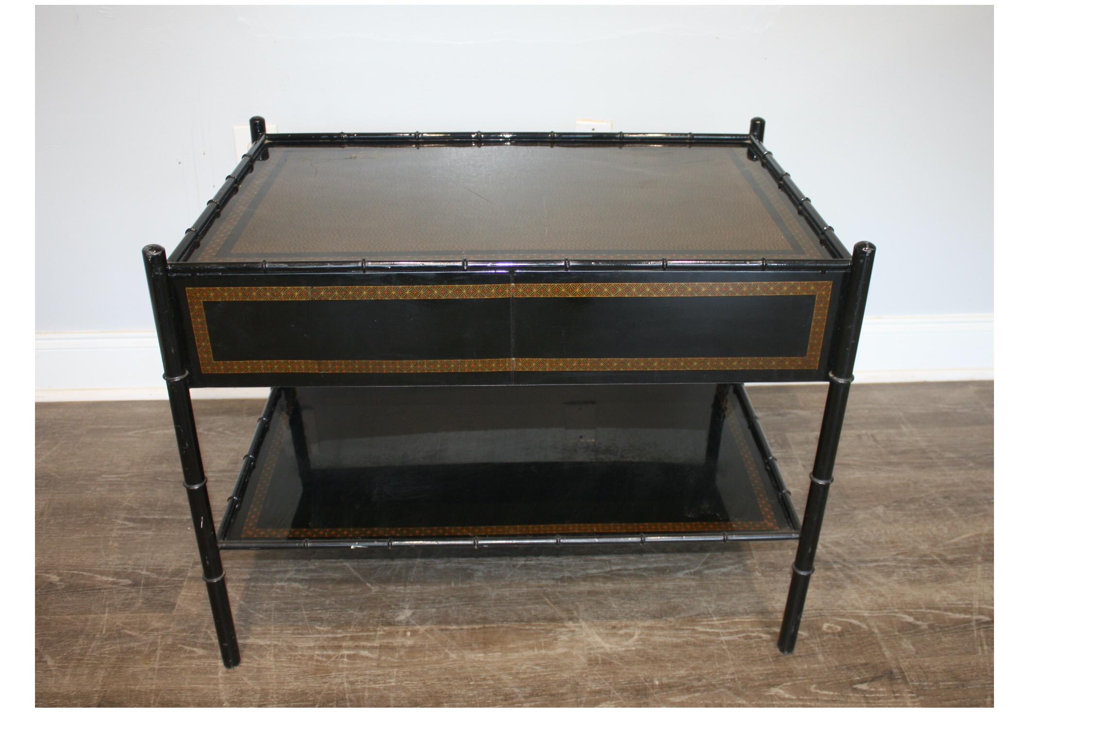 French Black Lacquered Metal Table For Sale 6