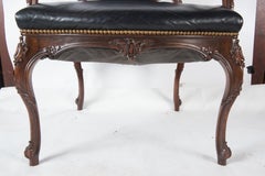 Poltrona/sedia da scrivania in pelle nera francese