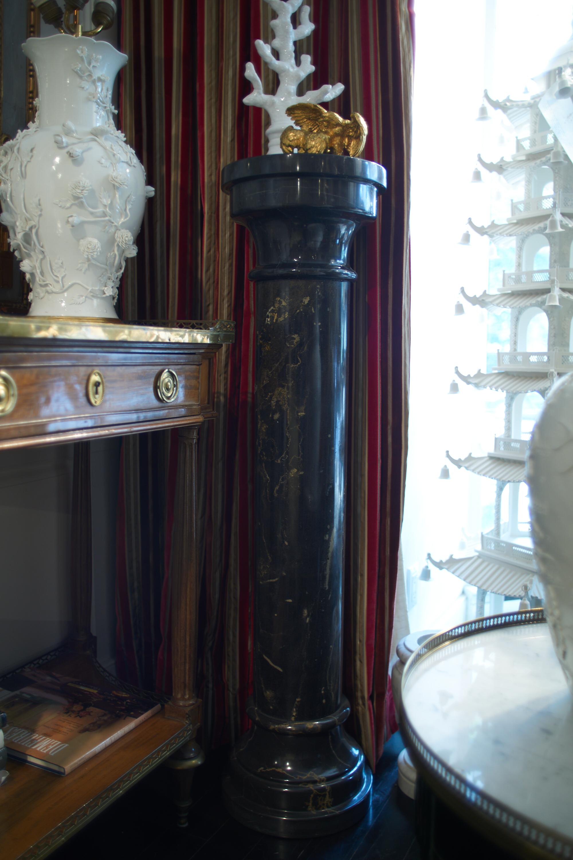 French Black Marble Column For Sale 7