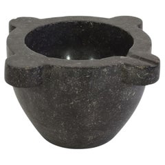 French Black Marble Mortar circa 1750-1850