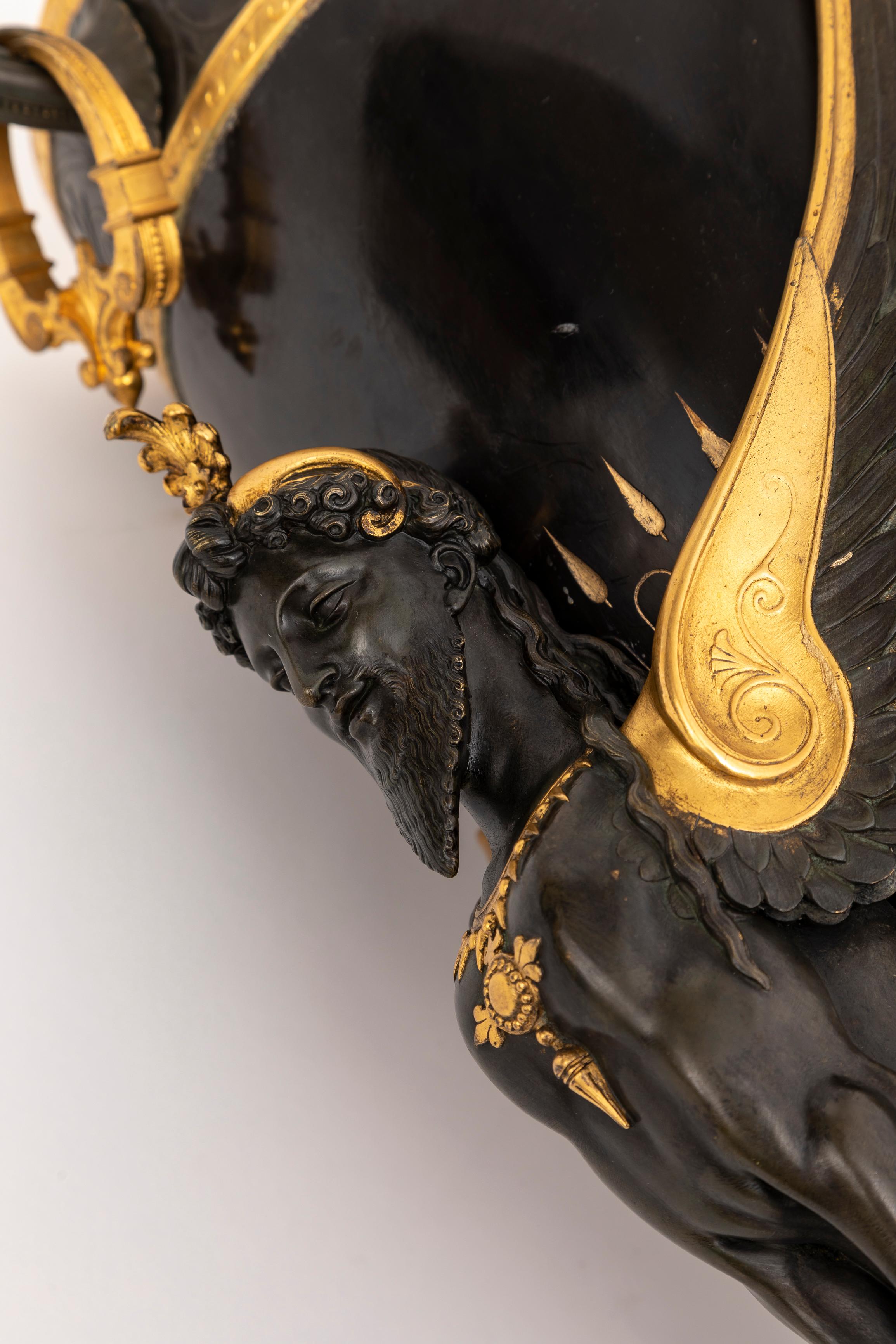 French Black Marble Patinated & Gilt-Bronze Vase Attributed: Charpentier & Cie For Sale 7