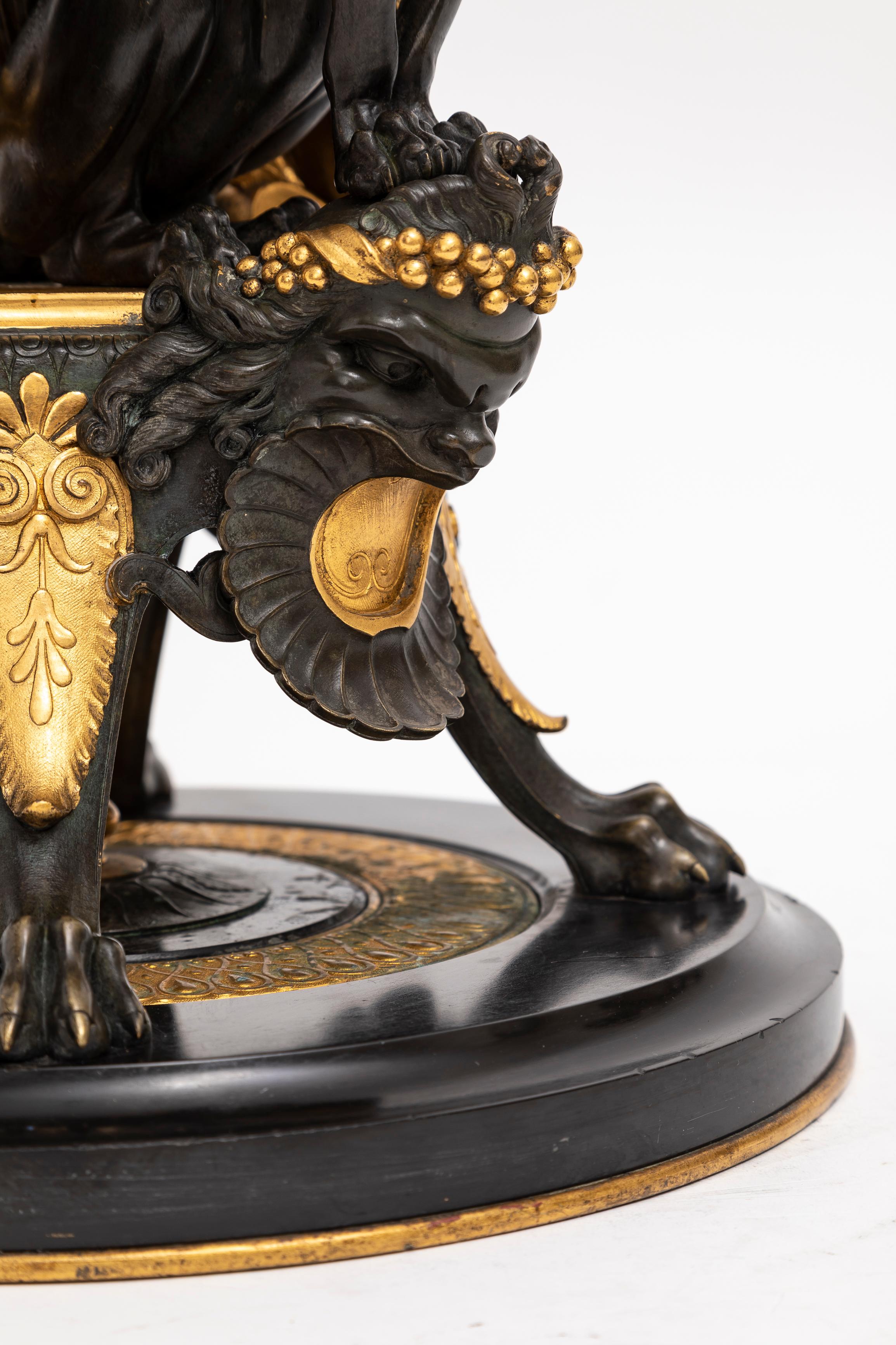 French Black Marble Patinated & Gilt-Bronze Vase Attributed: Charpentier & Cie For Sale 9