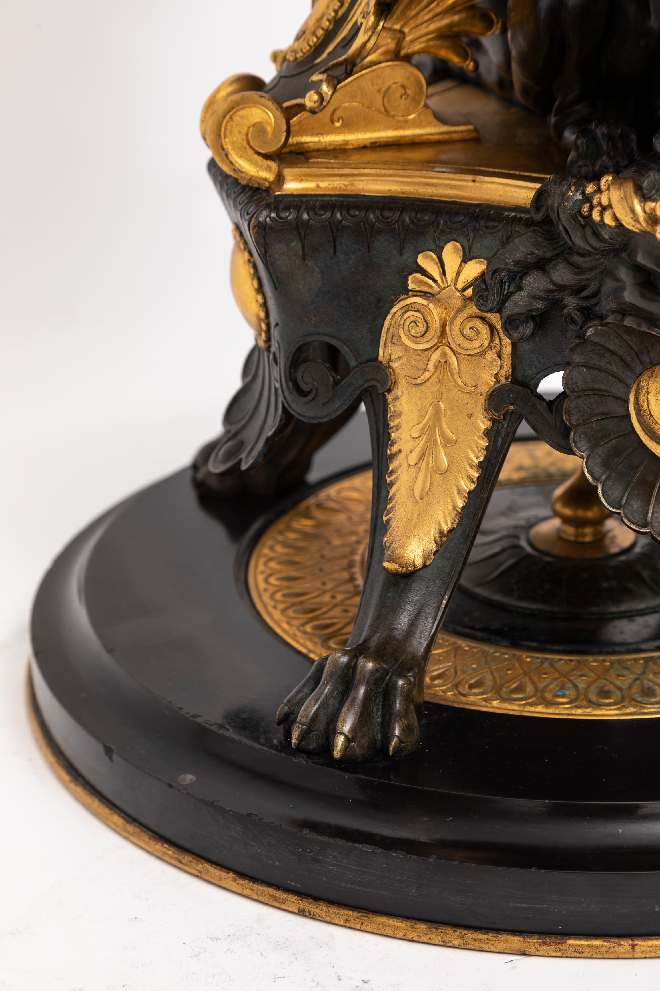 French Black Marble Patinated & Gilt-Bronze Vase Attributed: Charpentier & Cie For Sale 11