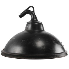 French Black Metal Vintage Industrial Cast Iron 5 bulbs Pendant Light