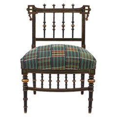 Antique French Black Painted Eastlake Side Chair