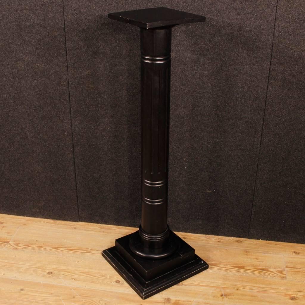 French Black Painted Wooden Column from 20th Century 1