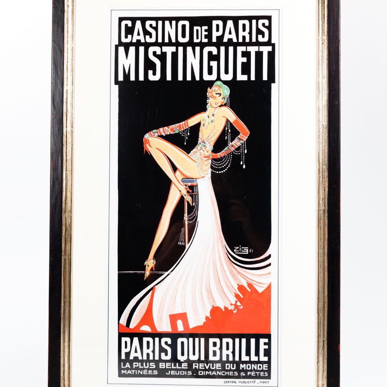 French BlackWhitered Art Déco Poster Advertising "Casino De Paris