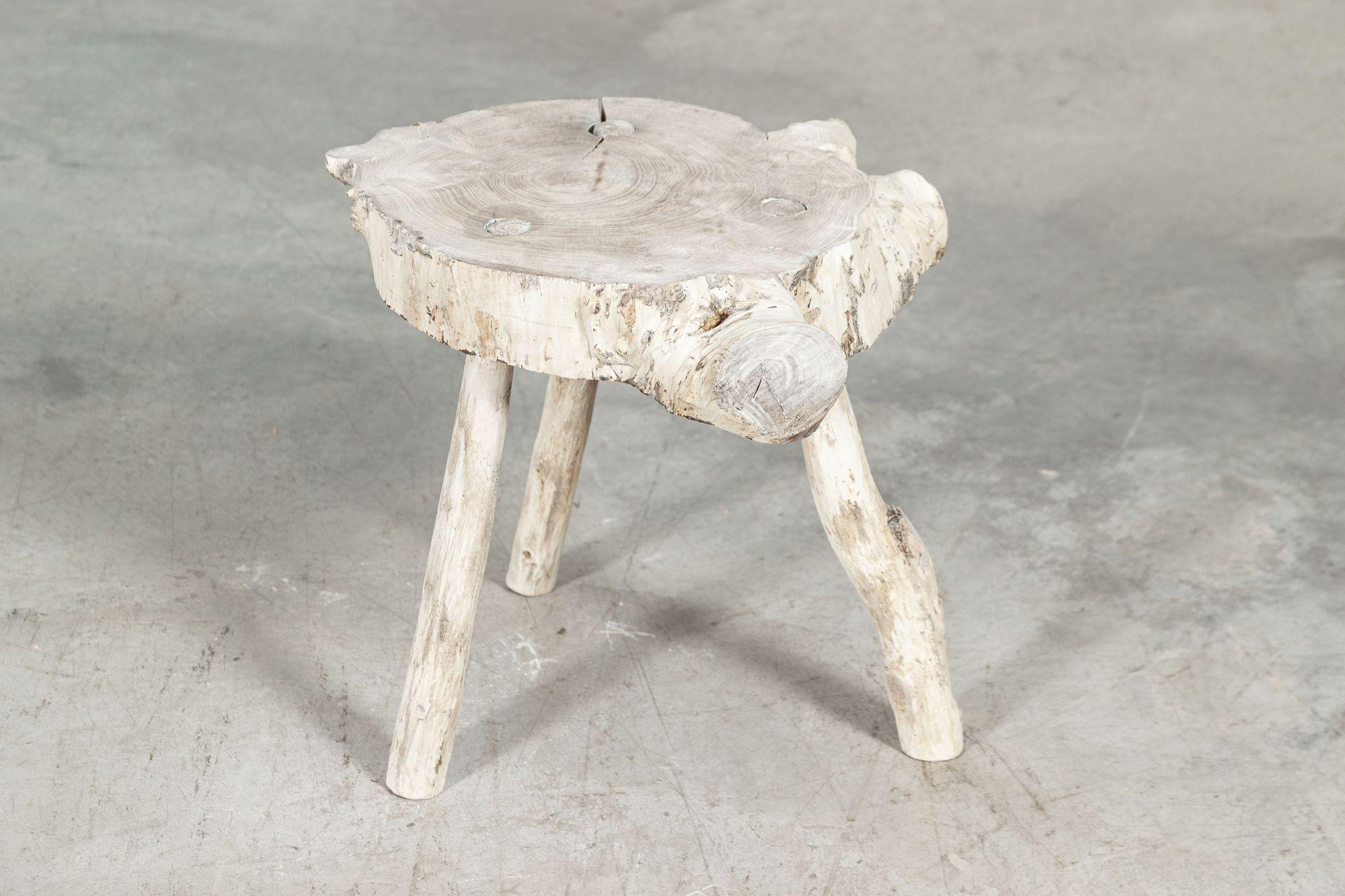 French Bleached Elm Side Tables For Sale 1