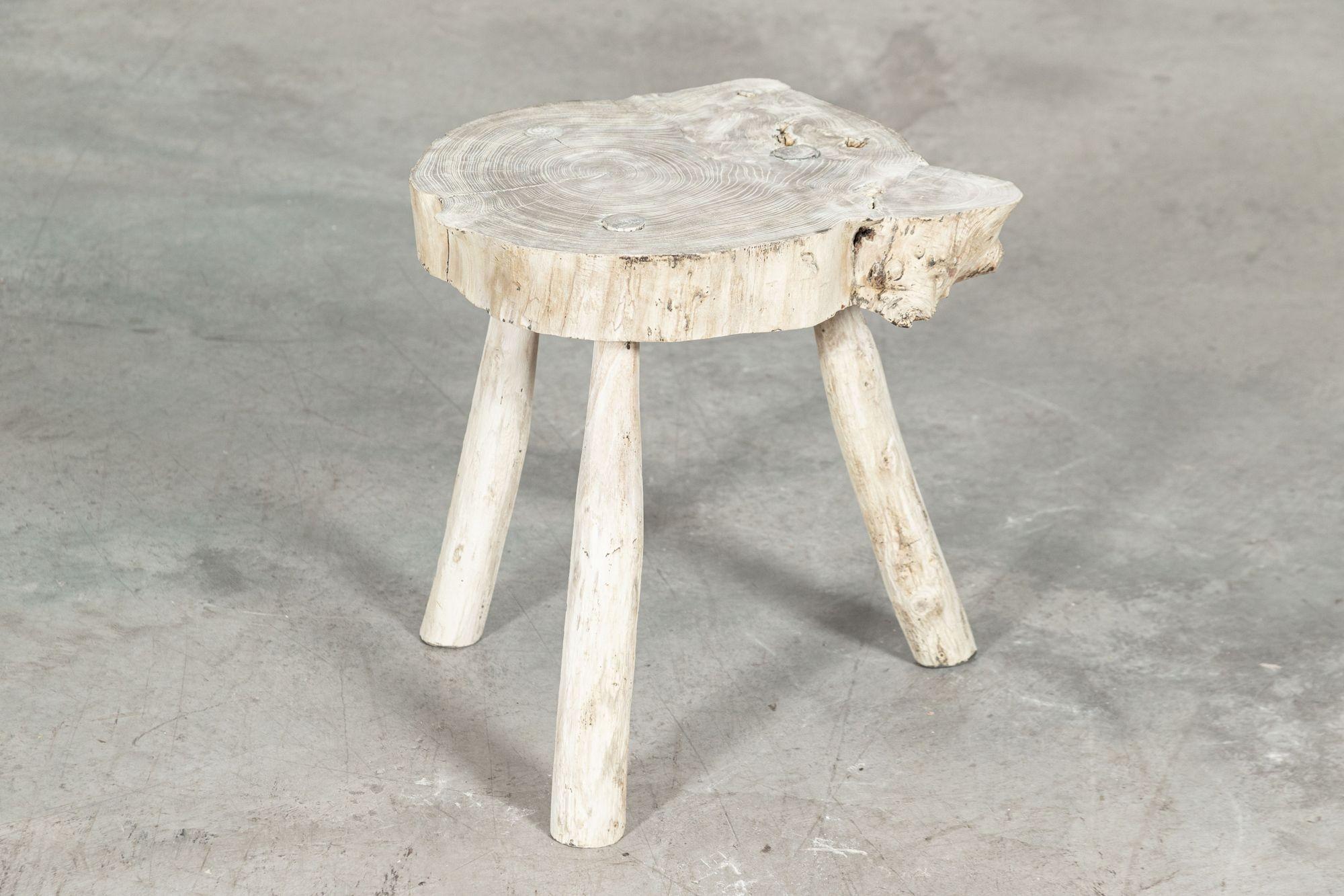 French Bleached Elm Side Tables For Sale 5