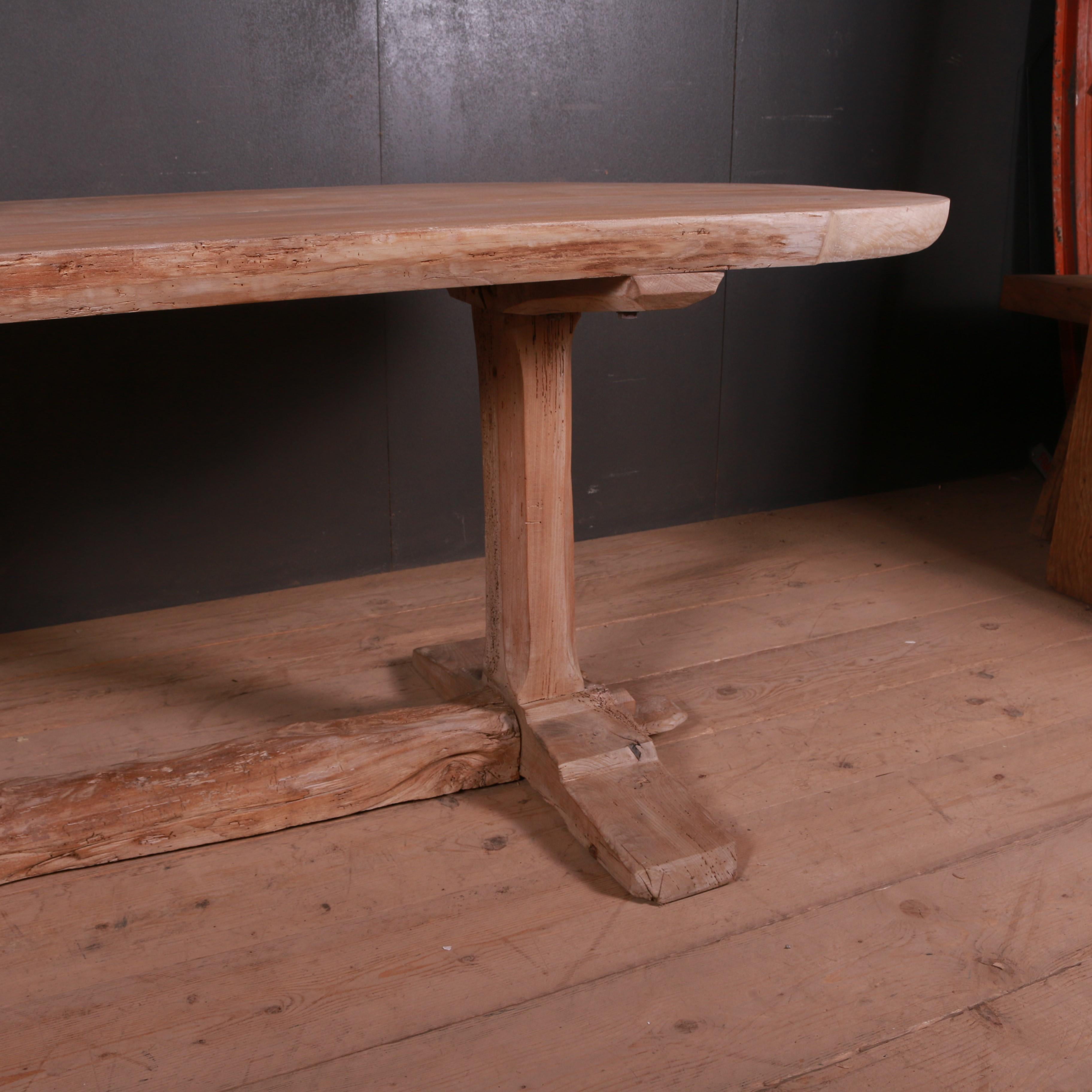 French Bleached Elm Trestle Table 3