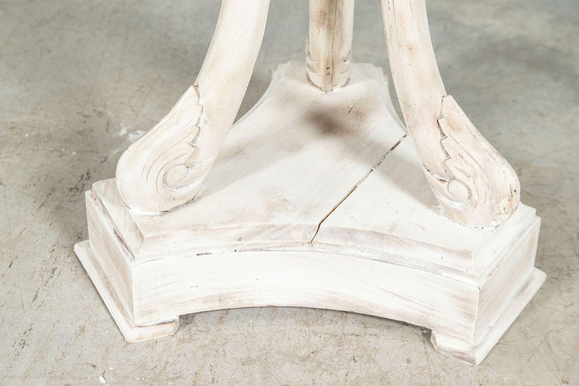 French Bleached Fruitwood Swan Neck Side Table For Sale 7